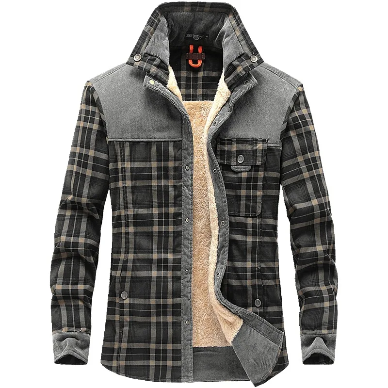 Winter Wool Fleece Military Shirt Men Thick Warm Male Plaid Corduroy Casual Shirts Camisa masculina Chemise homme DropShipping
Winter Wool Fleece Military Shirt Men Thick Warm Male Plaid Corduroy Casual Shirts Camisa masculina Chemise homme DropShipping