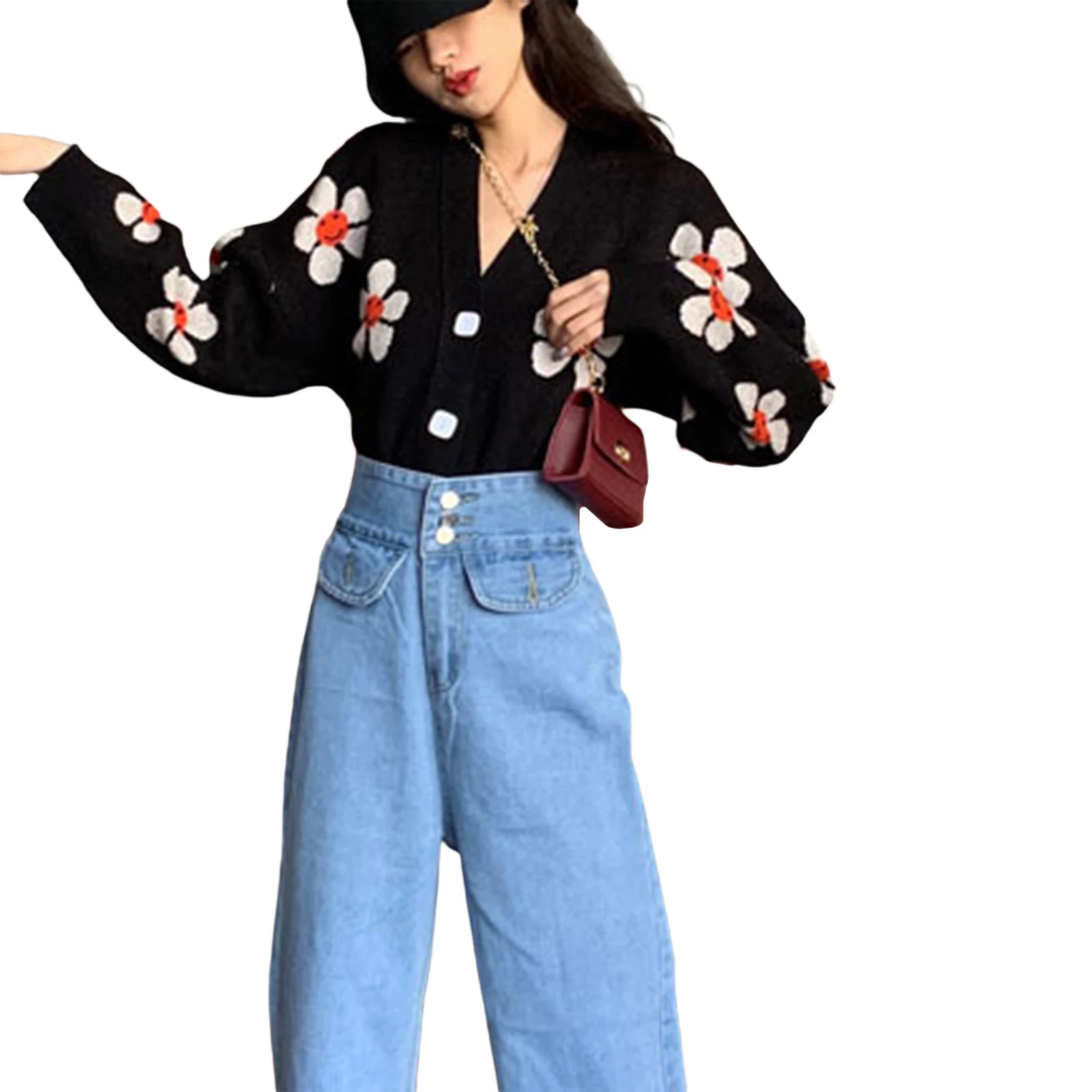 2021 Spring Fall Young Girls Knitted Sweaters Cardigan Women's Fashion Sweet Flowers Crop Tops Knitwear Clothes Tops Loose
2021 Spring Fall Young Girls Knitted Sweaters Cardigan Women's Fashion Sweet Flowers Crop Tops Knitwear Clothes Tops Loose