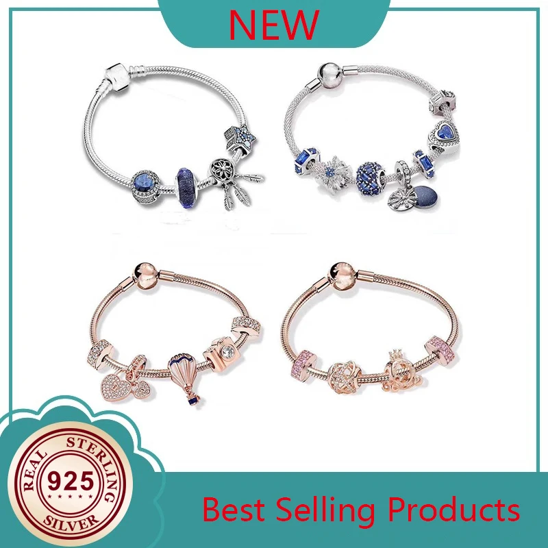 100% 925 Sterling Silver Fashion Catch The Shadow Blue Snowflake Beaded Pan Bracelet For Women Wedding Party Fashion Jewelry
100% 925 Sterling Silver Fashion Catch The Shadow Blue Snowflake Beaded Pan Bracelet For Women Wedding Party Fashion Jewelry