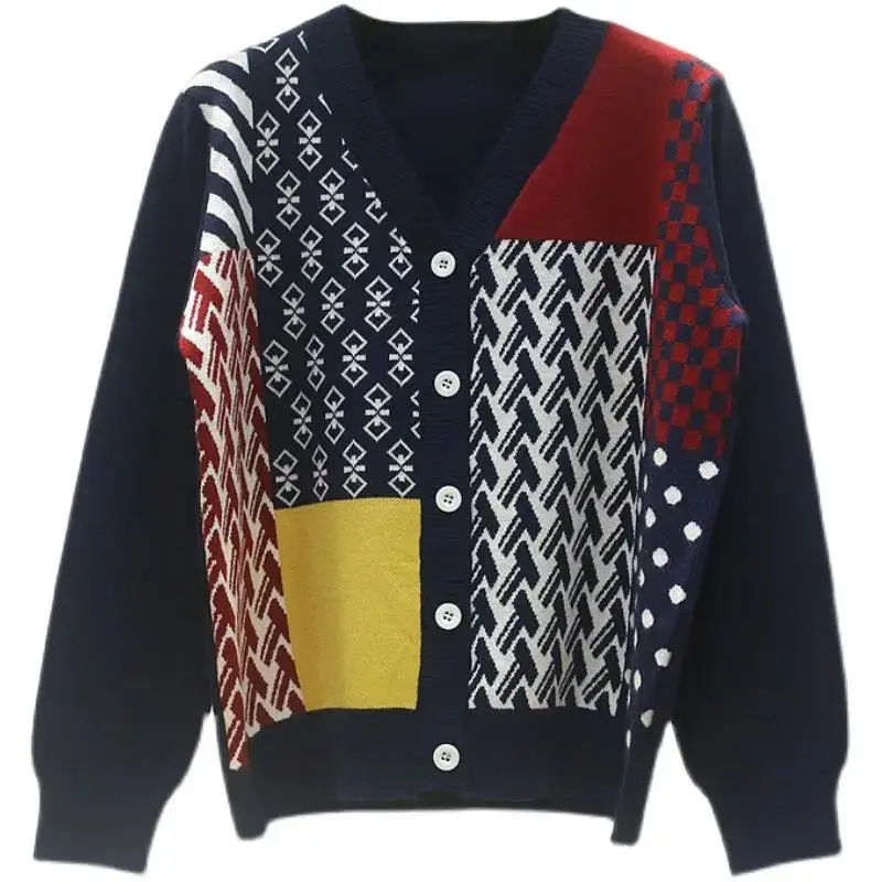2021 Spring and Autumn High Version Retro Fashion Color Matching Cardigan Temperament V-neck Slim Age Reduction Jacket
2021 Spring and Autumn High Version Retro Fashion Color Matching Cardigan Temperament V-neck Slim Age Reduction Jacket