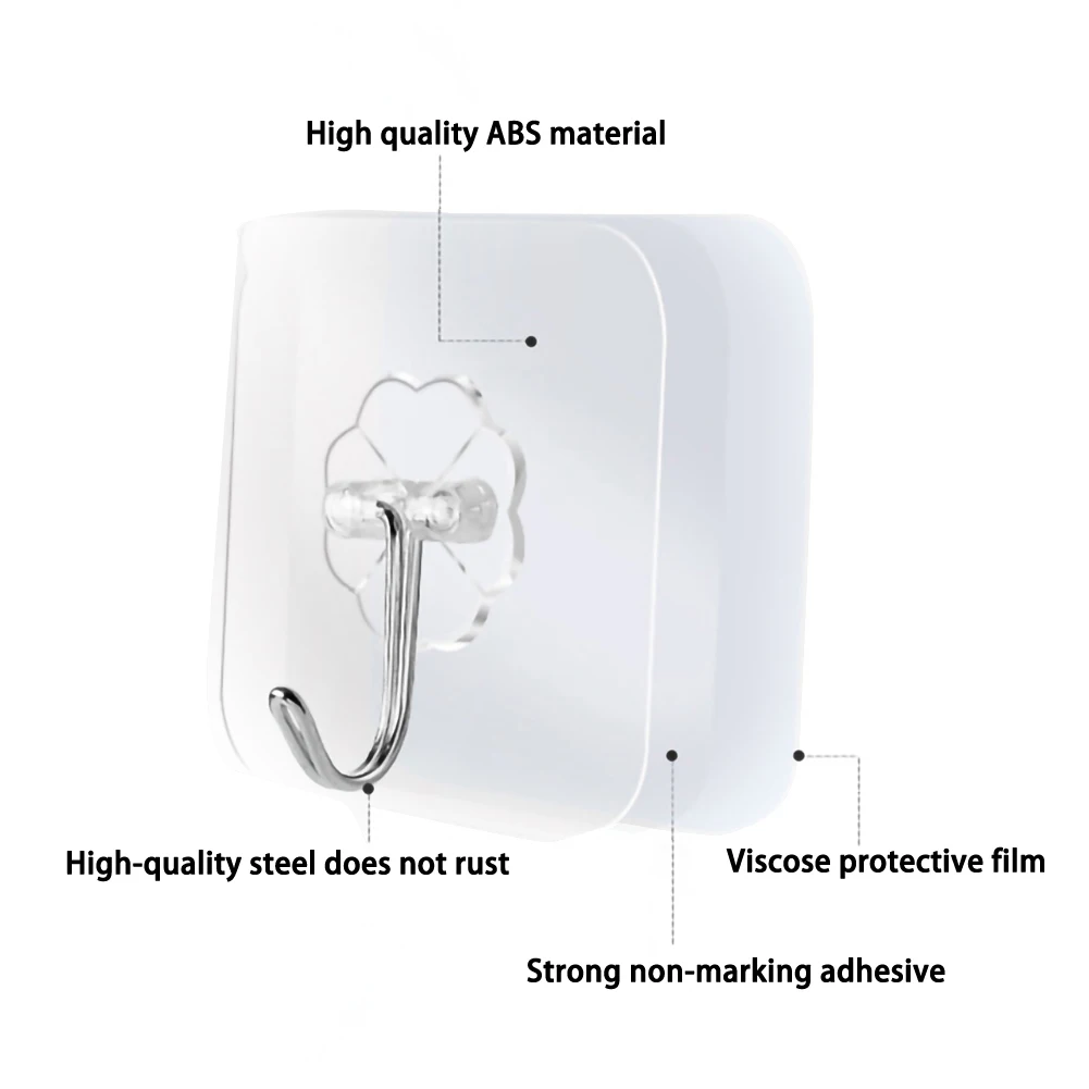20Pcs Transparent Wall Hooks Waterproof Oilproof Self Adhesive Hooks Reusable Seamless Hanging Hook For Kitchen Bathroom Office
20Pcs Transparent Wall Hooks Waterproof Oilproof Self Adhesive Hooks Reusable Seamless Hanging Hook For Kitchen Bathroom Office