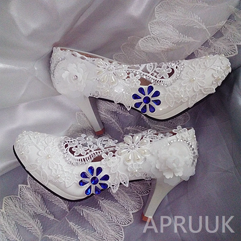 PLUS SIZE 41 42 handmade lace bridal wedding shoes bride blue diamond ivory pearls luxury white lace wedding dinner pumps shoe
PLUS SIZE 41 42 handmade lace bridal wedding shoes bride blue diamond ivory pearls luxury white lace wedding dinner pumps shoe