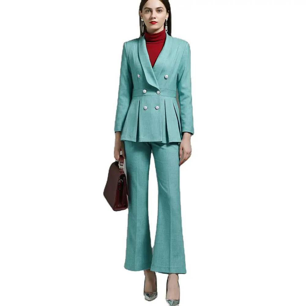 Women's pants suits slim elegant women suit 2-piece double-breasted blazer+trousers casual professional wear женский костюм
Women's pants suits slim elegant women suit 2-piece double-breasted blazer+trousers casual professional wear женский костюм