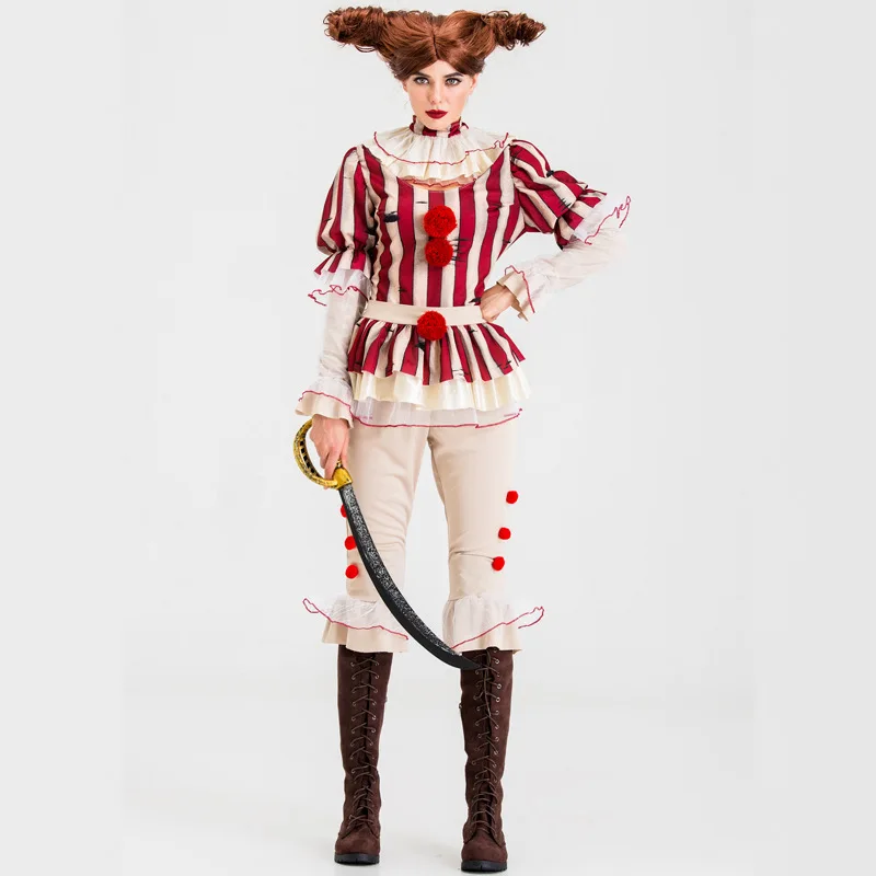 Umorden IT 2 Pennywise Cosplay Costume Creepy Sadistic Clown Costumes for Women Halloween Carnival Mardi Gras Party Dress
Umorden IT 2 Pennywise Cosplay Costume Creepy Sadistic Clown Costumes for Women Halloween Carnival Mardi Gras Party Dress