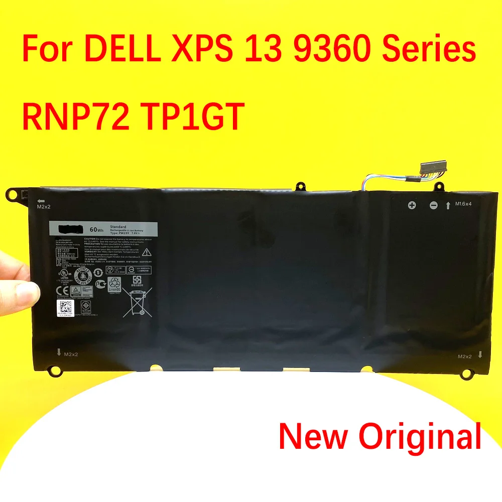 RNP72 TP1GT PW23Y New Laptop Battery For DELL XPS 13 9360 Series 7.6V 60Wh+Tracking Number
RNP72 TP1GT PW23Y New Laptop Battery For DELL XPS 13 9360 Series 7.6V 60Wh+Tracking Number