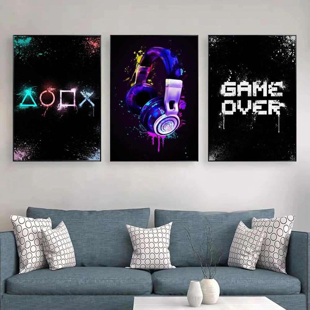 Watercolour Graffiti Game Over Wordart Pop Art Canvas Prints Headset Fashion Wall Decor Poster Painting For Living Room Cuadros
Watercolour Graffiti Game Over Wordart Pop Art Canvas Prints Headset Fashion Wall Decor Poster Painting For Living Room Cuadros