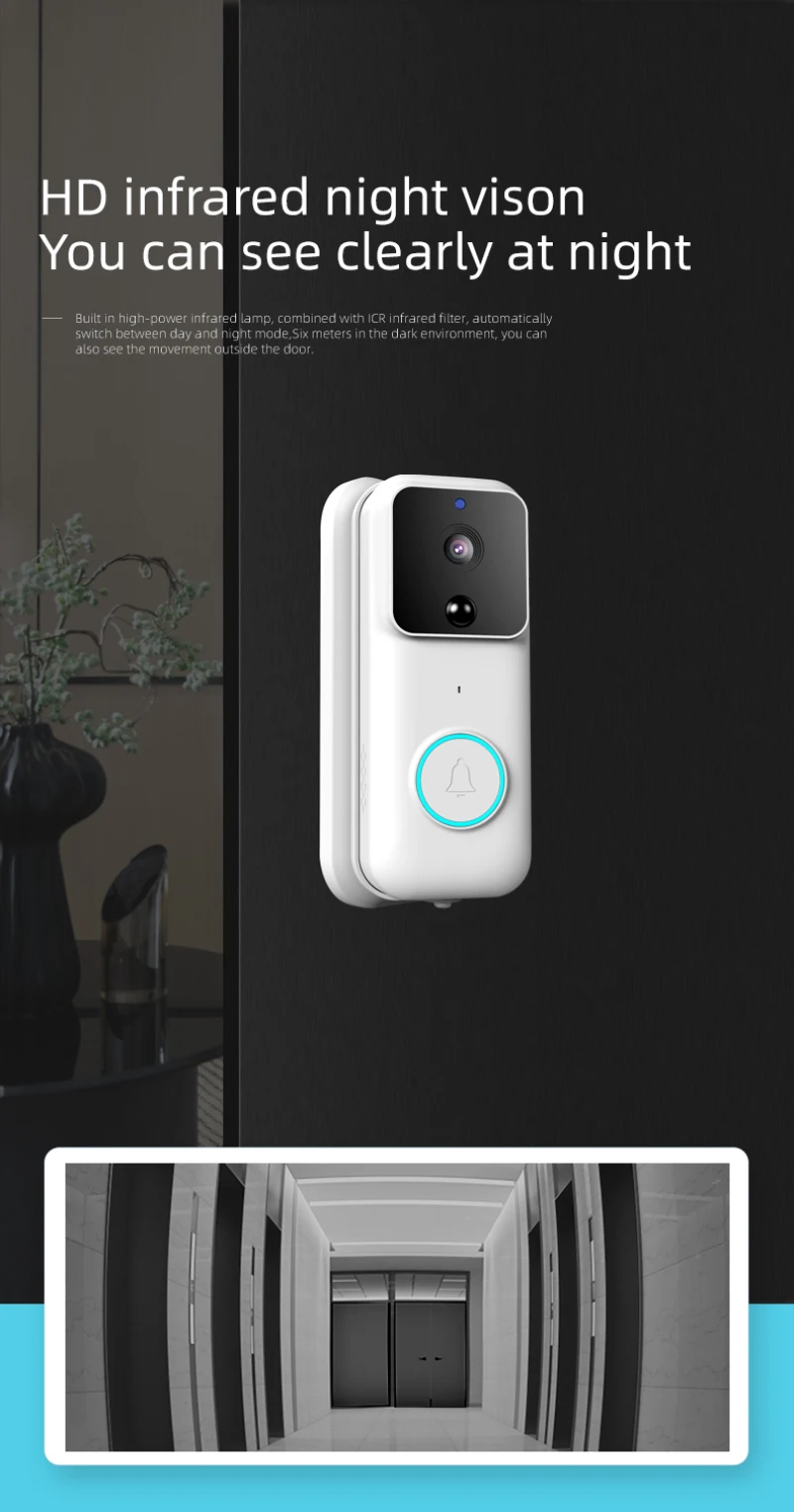 Smart Home WiFi Wireless Video Doorbell Phone Door Ring Intercom Security Camera
Smart Home WiFi Wireless Video Doorbell Phone Door Ring Intercom Security Camera