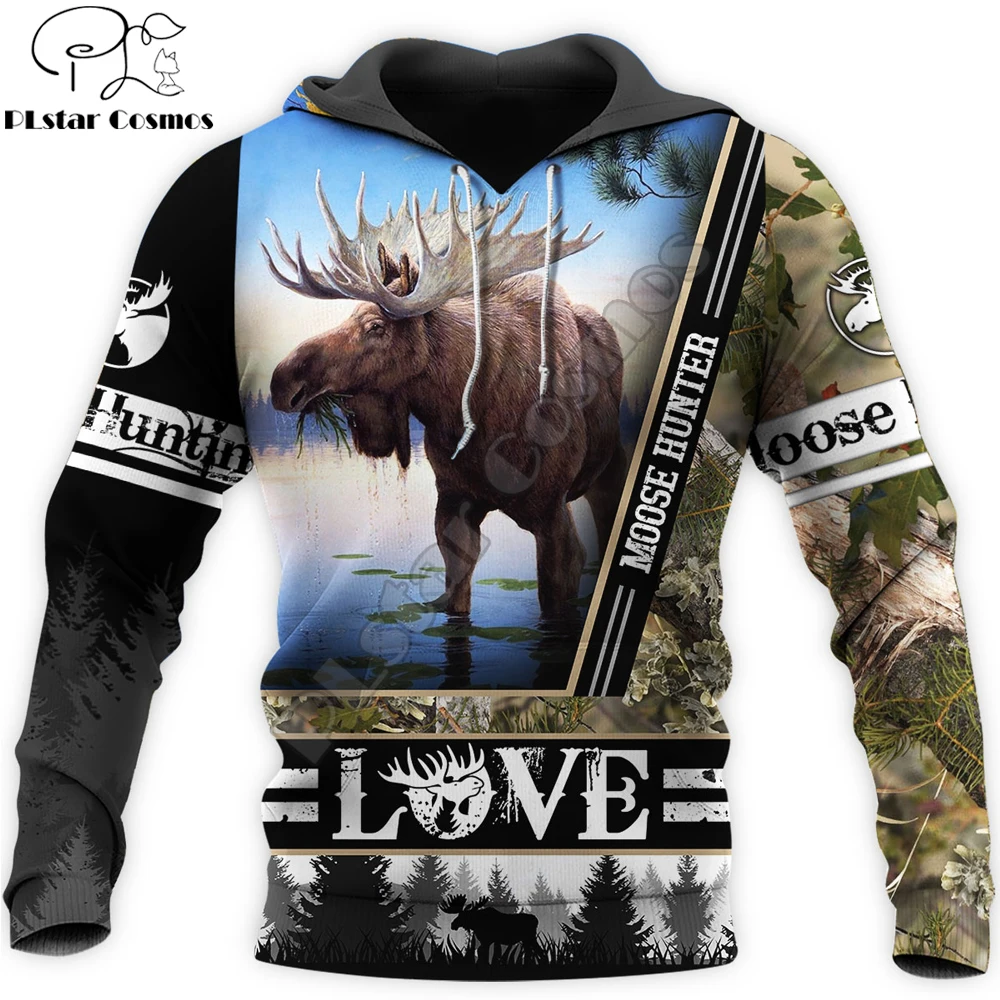 Мужская толстовка с капюшоном Love ELK Hunter Повседневный пуловер в стиле Харадзюку