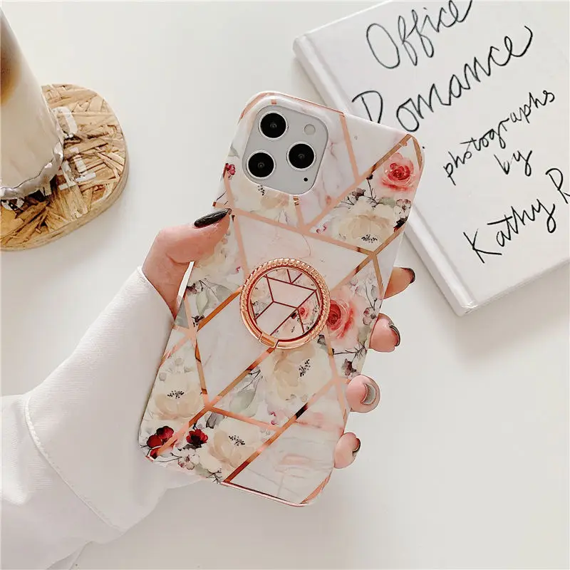 Fashion Flowers Finger Ring Holder Marble Phone Case for Iphone 12 Mini IPhone Pro Max SE 2020 Case Cover Silicone Back Shell
Fashion Flowers Finger Ring Holder Marble Phone Case for Iphone 12 Mini IPhone Pro Max SE 2020 Case Cover Silicone Back Shell