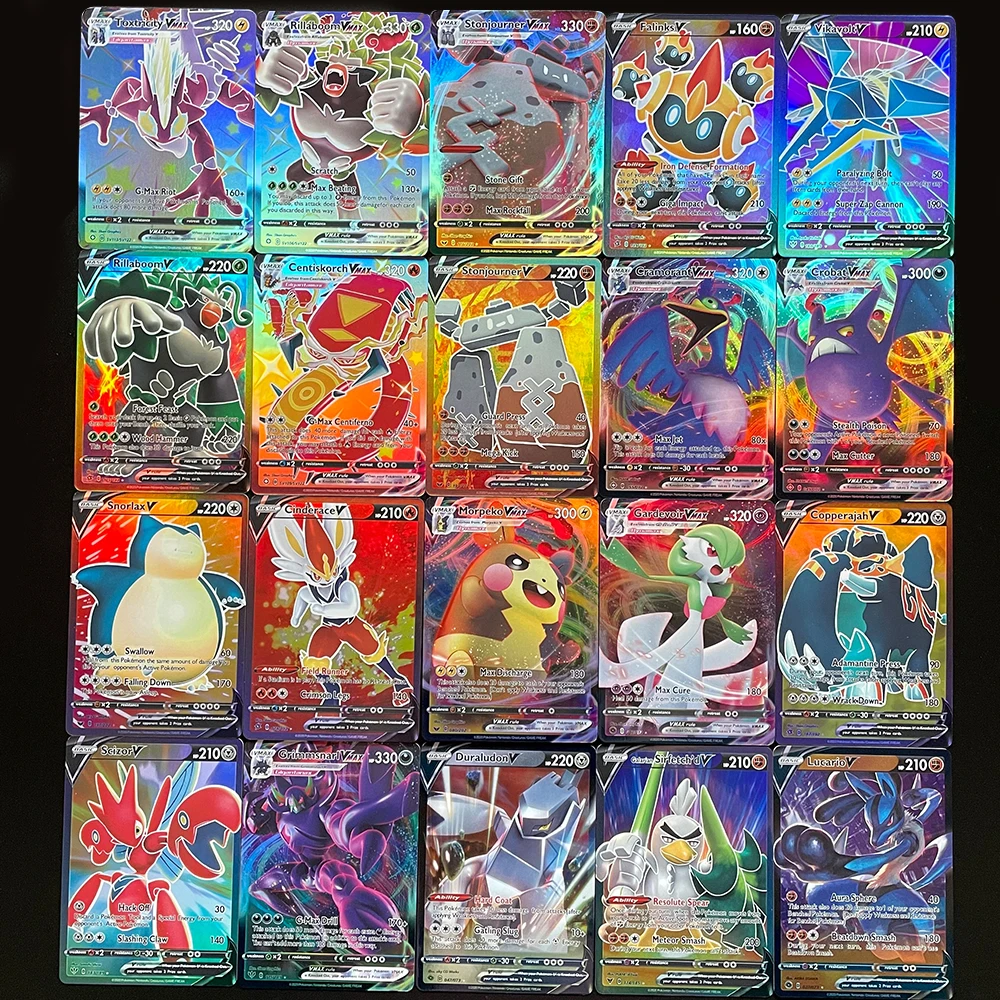 100Pcs Pokemon Cards V VMAX TAKARA TOMY English Shining Card Trading Battle Game Card Collection Booster Box Kids Toys Gift
100Pcs Pokemon Cards V VMAX TAKARA TOMY English Shining Card Trading Battle Game Card Collection Booster Box Kids Toys Gift