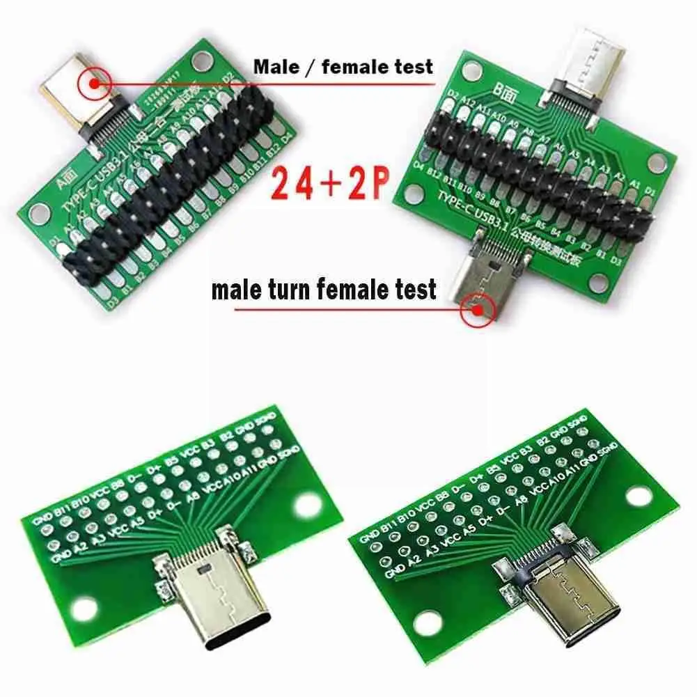 New Type-C Male to Female USB 3.1 Test PCB Board Adapter Type C 24P 2.54mm Connector Socket For Data Line Wire Cable Transf F0E2
New Type-C Male to Female USB 3.1 Test PCB Board Adapter Type C 24P 2.54mm Connector Socket For Data Line Wire Cable Transf F0E2