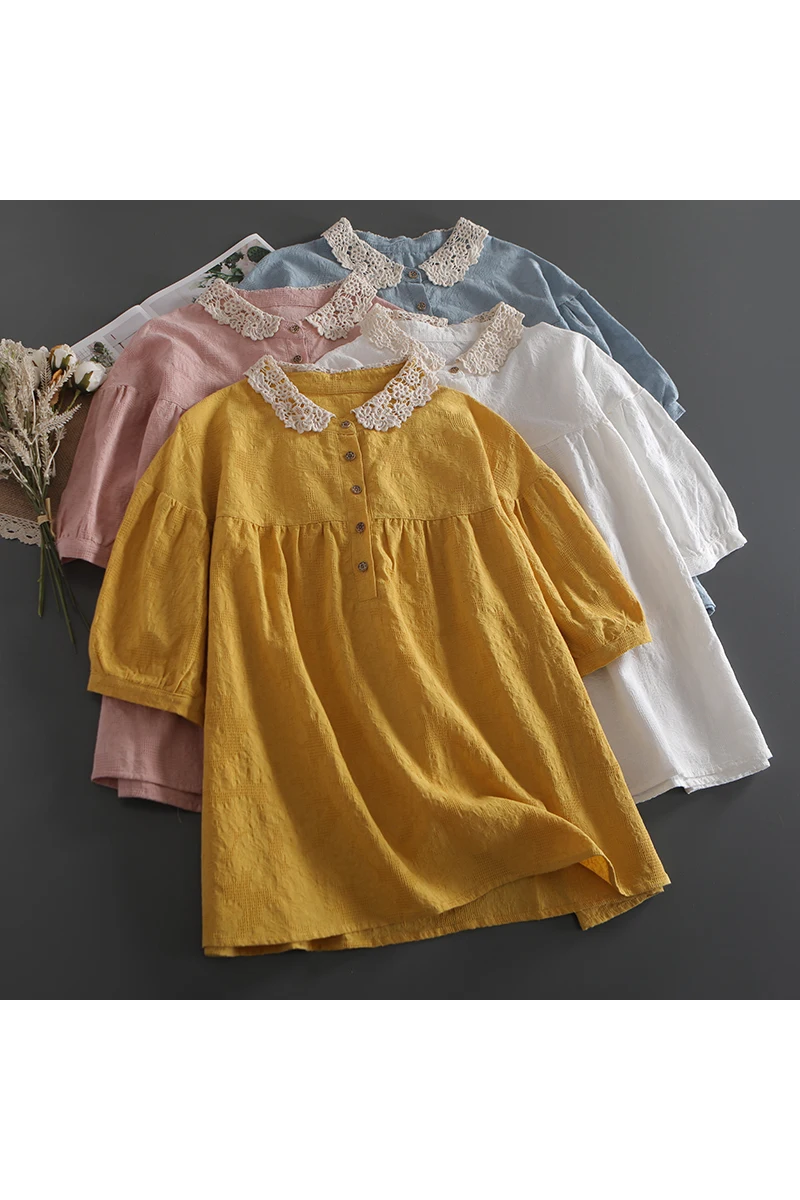 Summer New Sweet Hook Flower Hollow Lapel Top Shirt Women Short Sleeve Casual wear Top
Summer New Sweet Hook Flower Hollow Lapel Top Shirt Women Short Sleeve Casual wear Top