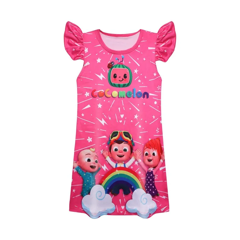 2021 European and American Girl Skirt Flying Sleeve Skirt Casual Nightdress Girls Cocomelon Rainbow Knee-Length Princess Dresses
2021 European and American Girl Skirt Flying Sleeve Skirt Casual Nightdress Girls Cocomelon Rainbow Knee-Length Princess Dresses