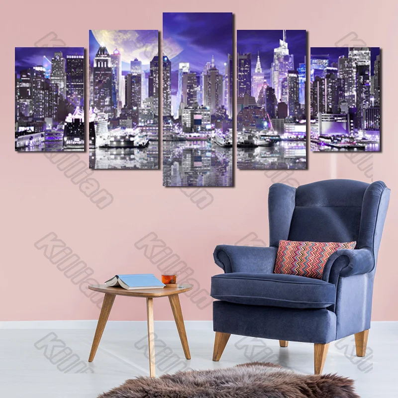 Landscape Style Murals Canvas Painting Bed Home Decoration Prints 5 Pieces Seaside City Purple Sky Mood Living Room Wall Mural
Landscape Style Murals Canvas Painting Bed Home Decoration Prints 5 Pieces Seaside City Purple Sky Mood Living Room Wall Mural