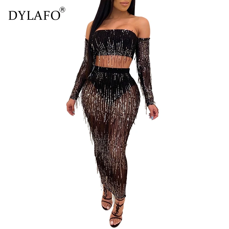 Комплект из двух предметов с блестками и кисточками, укороченный Топ без бретелек с открытыми плечами и длинным рукавом + облегающая юбка ма...
Комплект из двух предметов с блестками и кисточками, укороченный Топ без бретелек с открытыми плечами и длинным рукавом + облегающая юбка ма...