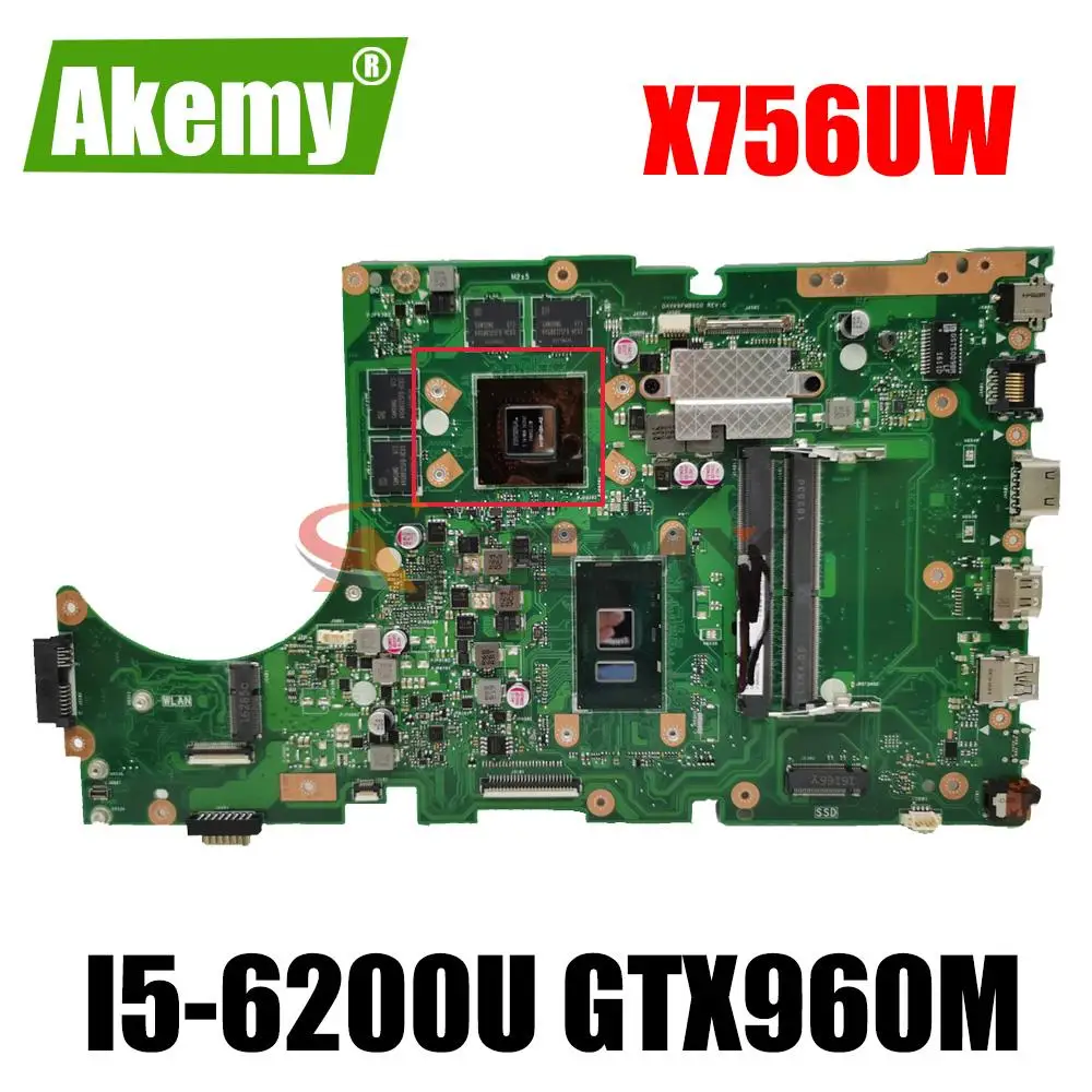 SAMXINNO X756UW Motherboard For Asus X756U X756UWK X756UQK X756UXM X756UV X756UX Laotop Mainboard with I5-6200U/I5-6198U GTX960M
SAMXINNO X756UW Motherboard For Asus X756U X756UWK X756UQK X756UXM X756UV X756UX Laotop Mainboard with I5-6200U/I5-6198U GTX960M