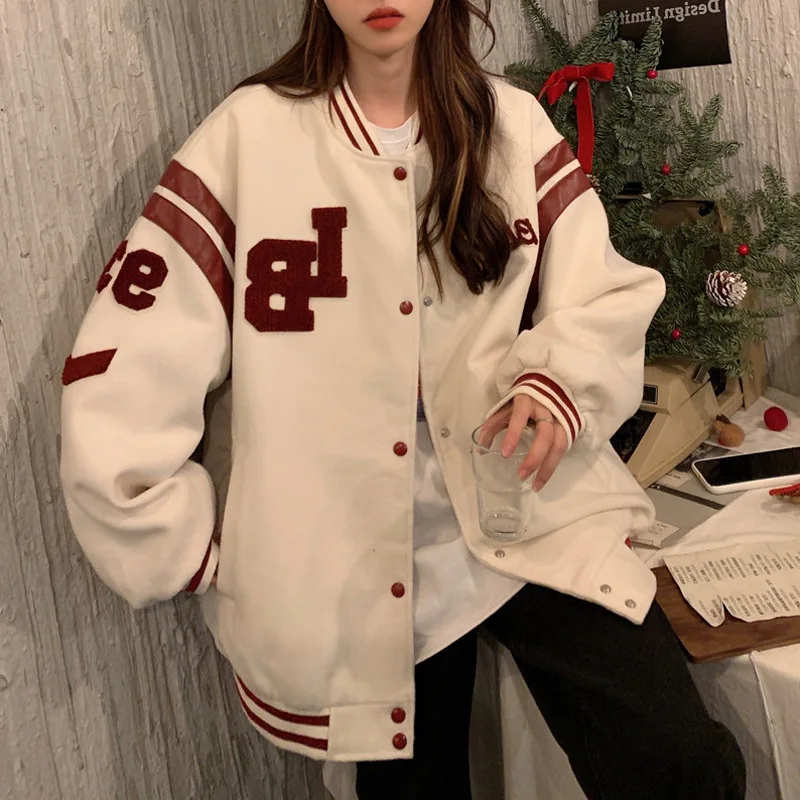 White Baseball Uniform Female Spring and Autumn Student Jacket Jacket 2021 New Korean Version Loose Bf Fried Street Top Tide Ins
White Baseball Uniform Female Spring and Autumn Student Jacket Jacket 2021 New Korean Version Loose Bf Fried Street Top Tide Ins