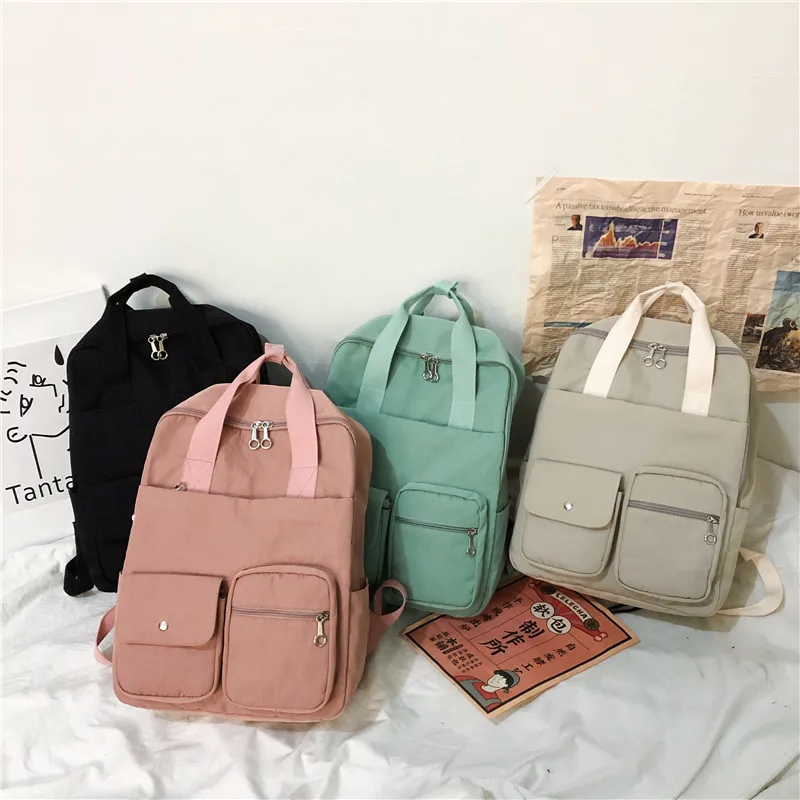 Anti-theft Large Waterproof School Bag For Teenager Grils New Backpack Solid Color Women Backpack Nylon School Backpack 
Anti-theft Large Waterproof School Bag For Teenager Grils New Backpack Solid Color Women Backpack Nylon School Backpack