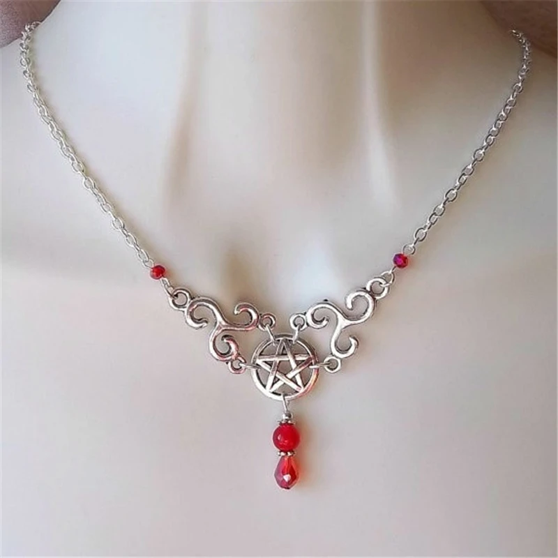Gothic Pentagram Necklace Unlimited Knot Water Drop Wizard Pagan Protection Necklace Fashion Ladies Jewelry Gift
Gothic Pentagram Necklace Unlimited Knot Water Drop Wizard Pagan Protection Necklace Fashion Ladies Jewelry Gift