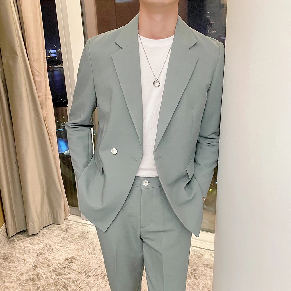 Spring Autumn New Suit Coat Men's Korean Loose Trend British Casual Small Suit Jacket Back Vent Tide Streetwear 2-Piece Suit
Spring Autumn New Suit Coat Men's Korean Loose Trend British Casual Small Suit Jacket Back Vent Tide Streetwear 2-Piece Suit