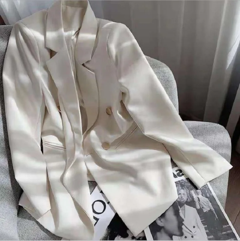 2021 Autumn White Blazer Women Long Sleeve Office Outfits Short Suits Korean Style Elegant Blaser Sale Chic Toppies Fall Fashion
2021 Autumn White Blazer Women Long Sleeve Office Outfits Short Suits Korean Style Elegant Blaser Sale Chic Toppies Fall Fashion