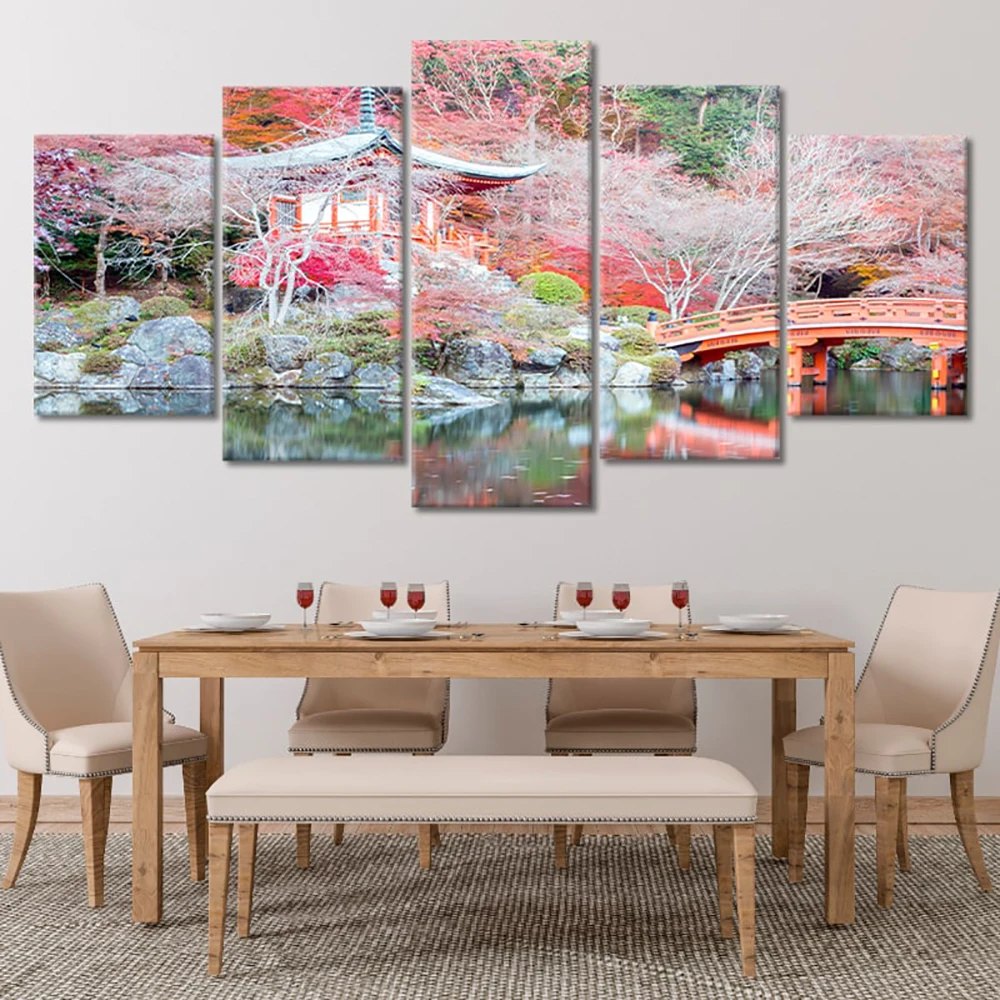 5 Pieces Wall Art Canvas Painting Pink Japanese Garden Landscape Poster Modular Pictures Home Decoration Modern Living Room
5 Pieces Wall Art Canvas Painting Pink Japanese Garden Landscape Poster Modular Pictures Home Decoration Modern Living Room