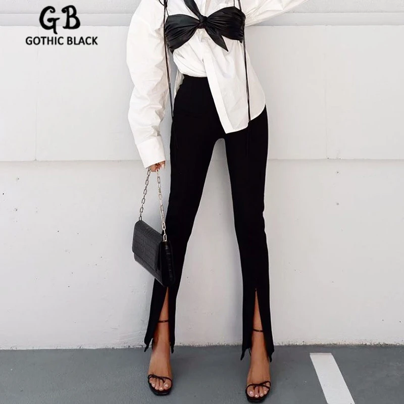 Gothblack Sexy Women Slim High Waist Split Zip Trousers Solid Splice Elasticity Straight Pants Autumn Fashion Bodycon Streetwear
Gothblack Sexy Women Slim High Waist Split Zip Trousers Solid Splice Elasticity Straight Pants Autumn Fashion Bodycon Streetwear