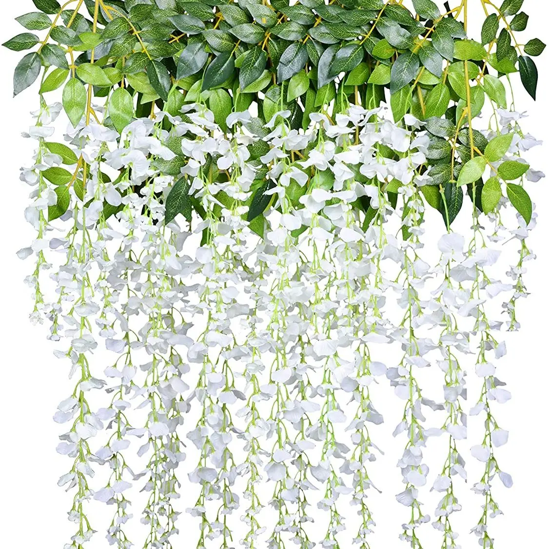 12 Pack 3.6 Feet/Piece Artificial Fake Wisteria Vine Ratta Hanging Garland Silk Flowers String Home Party Wedding Decor (White)
12 Pack 3.6 Feet/Piece Artificial Fake Wisteria Vine Ratta Hanging Garland Silk Flowers String Home Party Wedding Decor (White)