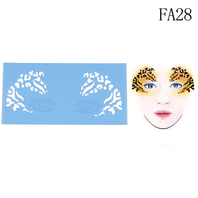 Reusable Template Soft Face Eye Body Paint Stencil Tattoo Painting Makeup Tools Eye Body DIY Design Halloween Christmas Party 
Reusable Template Soft Face Eye Body Paint Stencil Tattoo Painting Makeup Tools Eye Body DIY Design Halloween Christmas Party