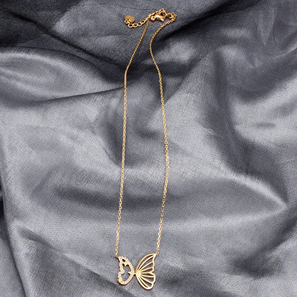 Fashion Hollow Butterfly Necklace Non Fading Gold-Plated Round Neck Pendants Women Christmas Gift Stainless Steel Jewelry
Fashion Hollow Butterfly Necklace Non Fading Gold-Plated Round Neck Pendants Women Christmas Gift Stainless Steel Jewelry
