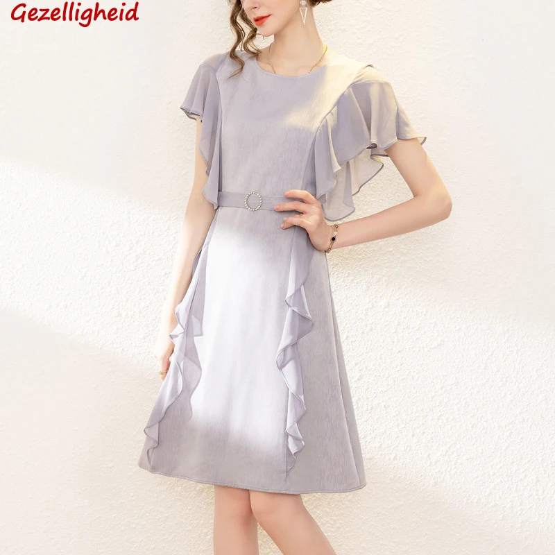 Gezelligheid Dresses For Women 2021 Summer New Fashion Elegant Slim Female Streetwear Ruffle Mesh Sleeves Luxury Midi Dress
Gezelligheid Dresses For Women 2021 Summer New Fashion Elegant Slim Female Streetwear Ruffle Mesh Sleeves Luxury Midi Dress