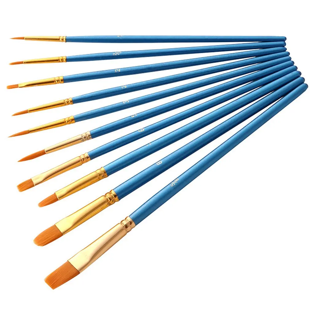 10Pcs/Set Watercolor Gouache Paint Brushes Different Shape Round Pointed Tip Nylon Hair Painting Brush Set Art Supplies No Box
10Pcs/Set Watercolor Gouache Paint Brushes Different Shape Round Pointed Tip Nylon Hair Painting Brush Set Art Supplies No Box