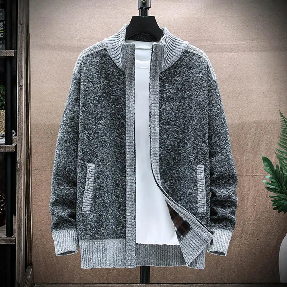 Men Coat Stand Collar Contrast Colors Long Sleeve Cardigan Winter Jacket for Men's Fall/Winter Patchwork Sweater Warm Coat
Men Coat Stand Collar Contrast Colors Long Sleeve Cardigan Winter Jacket for Men's Fall/Winter Patchwork Sweater Warm Coat
