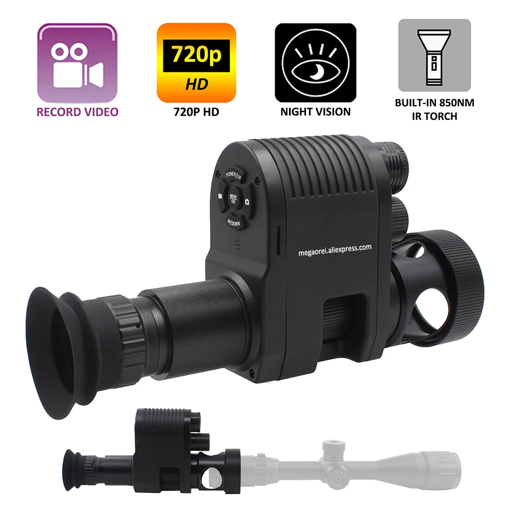 Megaorei 3 Night Vision 720p HD Hunting Camera Camcorder Rear Scope Clip-on Attachment with Built-in 850nm Laser IR Torch
Megaorei 3 Night Vision 720p HD Hunting Camera Camcorder Rear Scope Clip-on Attachment with Built-in 850nm Laser IR Torch