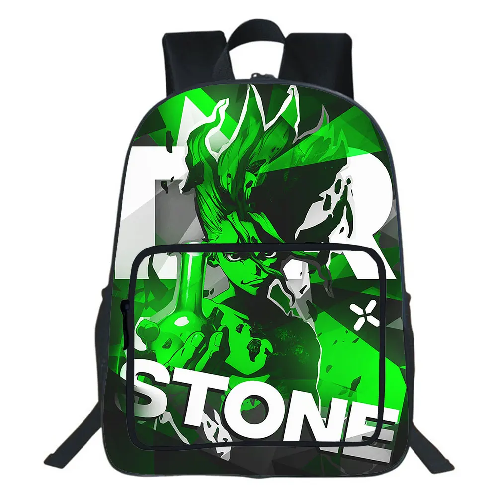 

Dr Stone Backpack Double Zipper School Bag Teenagers School Backbag Cute Bookbag Boys Girls Bags Anime Cosplay Rucksack Mochila