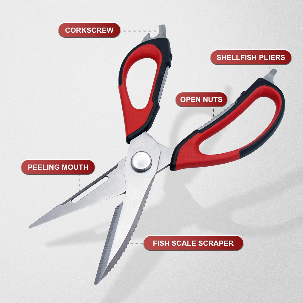 Multifunctional Stainless Steel Household Kitchen Scissors Chicken Bone Scissors Barbecue Strong Kitchen Scissors Food Scissors
Multifunctional Stainless Steel Household Kitchen Scissors Chicken Bone Scissors Barbecue Strong Kitchen Scissors Food Scissors