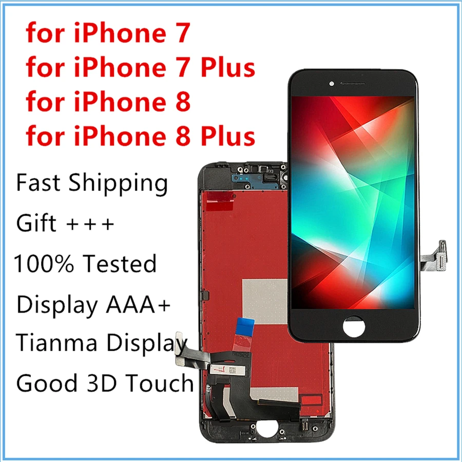 Заводские продажи AAA + ЖК экран для iPhone 7 8 PLus дисплей в сборе 3D Touch Fix мобильный
