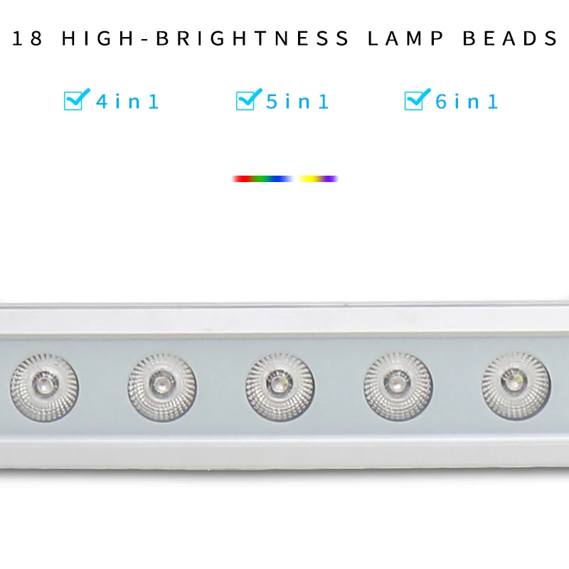 4 шт./лот IP65 Водонепроницаемый 18x12 Вт RGBW в 1 светодиодный бар настенный светильник