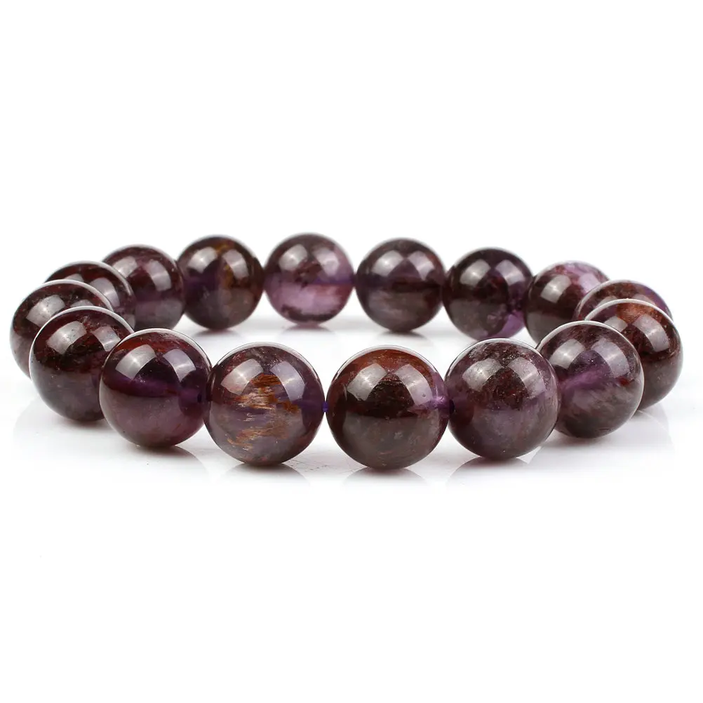 New Fashion Purple Phantom Bracelet Natural Stone Loose Beads 11 mm For Women Men Best Friend Birthday Holiday Gift | Украшения и