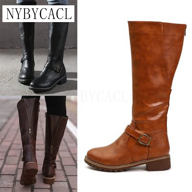 Women Zip Leather Knee High Boots 2021 Women's Buckle Long Knight Boots Female Combat Boots Women Low Heels Shoes Plus Size 43
Women Zip Leather Knee High Boots 2021 Women's Buckle Long Knight Boots Female Combat Boots Women Low Heels Shoes Plus Size 43