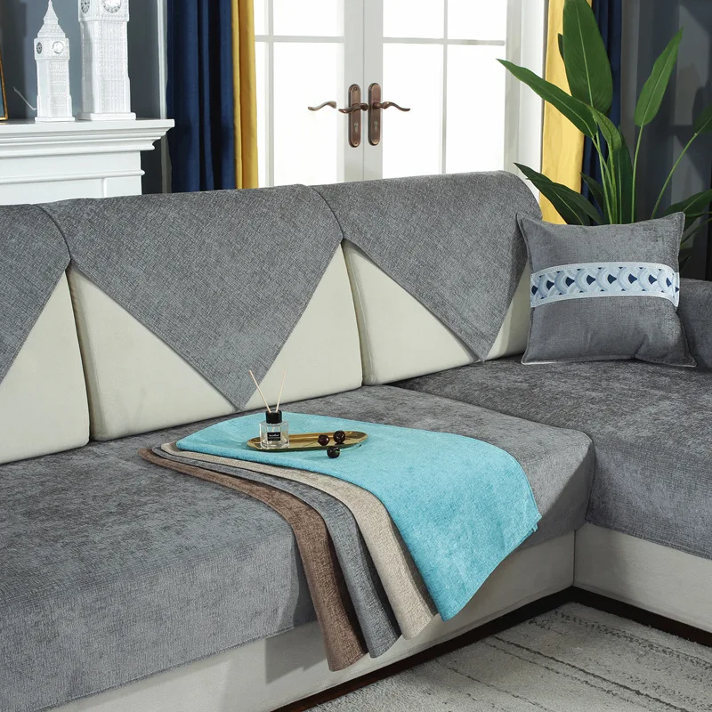 High Quality Soft Sectional Sofa Cover Nordic Chenille Solid Color Sofa Towel Universal Non-slip Couch Cover for Living Room
High Quality Soft Sectional Sofa Cover Nordic Chenille Solid Color Sofa Towel Universal Non-slip Couch Cover for Living Room