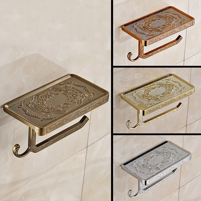 Antique Zinc Alloy Carved Bathroom Paper Mobile Phone Holder with Shelf Bathroom Tissue Boxes Towel Rack Toilet Paper Holder
Antique Zinc Alloy Carved Bathroom Paper Mobile Phone Holder with Shelf Bathroom Tissue Boxes Towel Rack Toilet Paper Holder