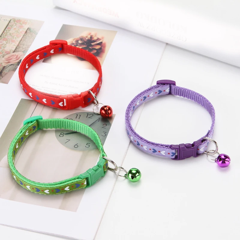 1PC Cat Dog Collar Bell Love Heart Print Neck Strap Polyester Adjustable Pet Printing Collar Safety Belt Fashion Pet Supplies
1PC Cat Dog Collar Bell Love Heart Print Neck Strap Polyester Adjustable Pet Printing Collar Safety Belt Fashion Pet Supplies