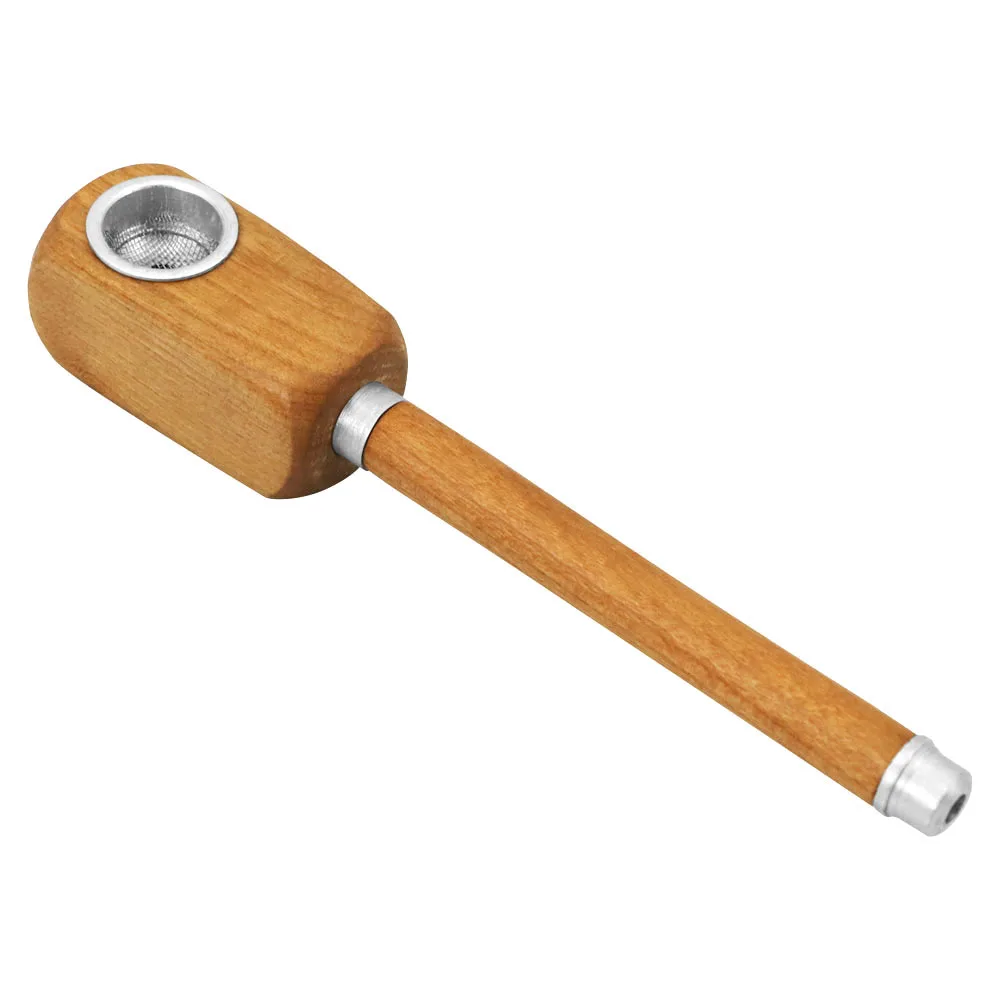 Natural Classic Handmade Wood Smoking Pipe 116MM With Metal Bowl Alumnium Mouth Tips Wooden Tobacco Pipe Pocket Size
Natural Classic Handmade Wood Smoking Pipe 116MM With Metal Bowl Alumnium Mouth Tips Wooden Tobacco Pipe Pocket Size