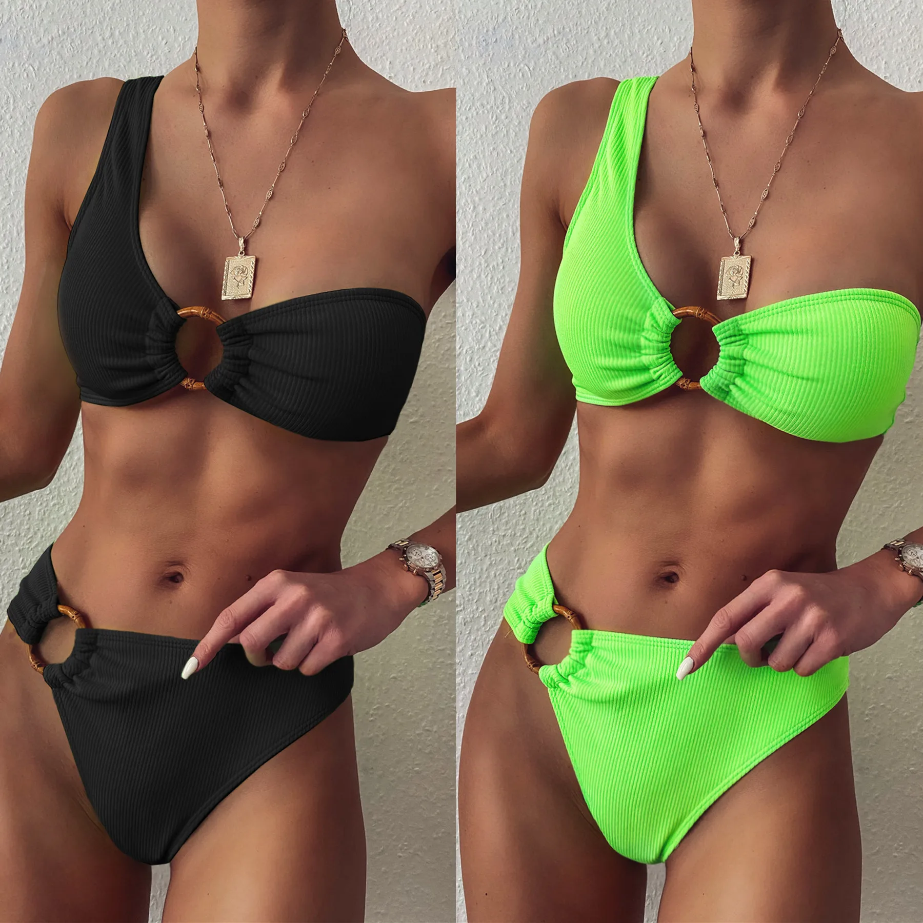Neon Green Bikini 2021 Women One Shoulder High Cut Bathers Push Up Thong Swimsuit Ring Circle Bathing Suit High Waist Swimwear
Neon Green Bikini 2021 Women One Shoulder High Cut Bathers Push Up Thong Swimsuit Ring Circle Bathing Suit High Waist Swimwear