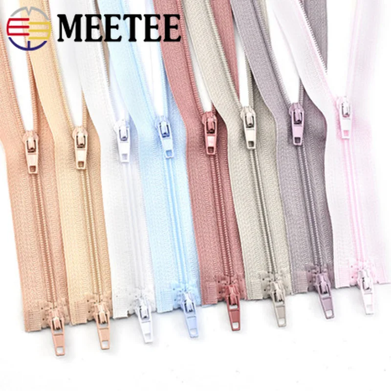 Meetee 3 # Двойные ползунки нейлоновые молнии для детской одежды открытая молния