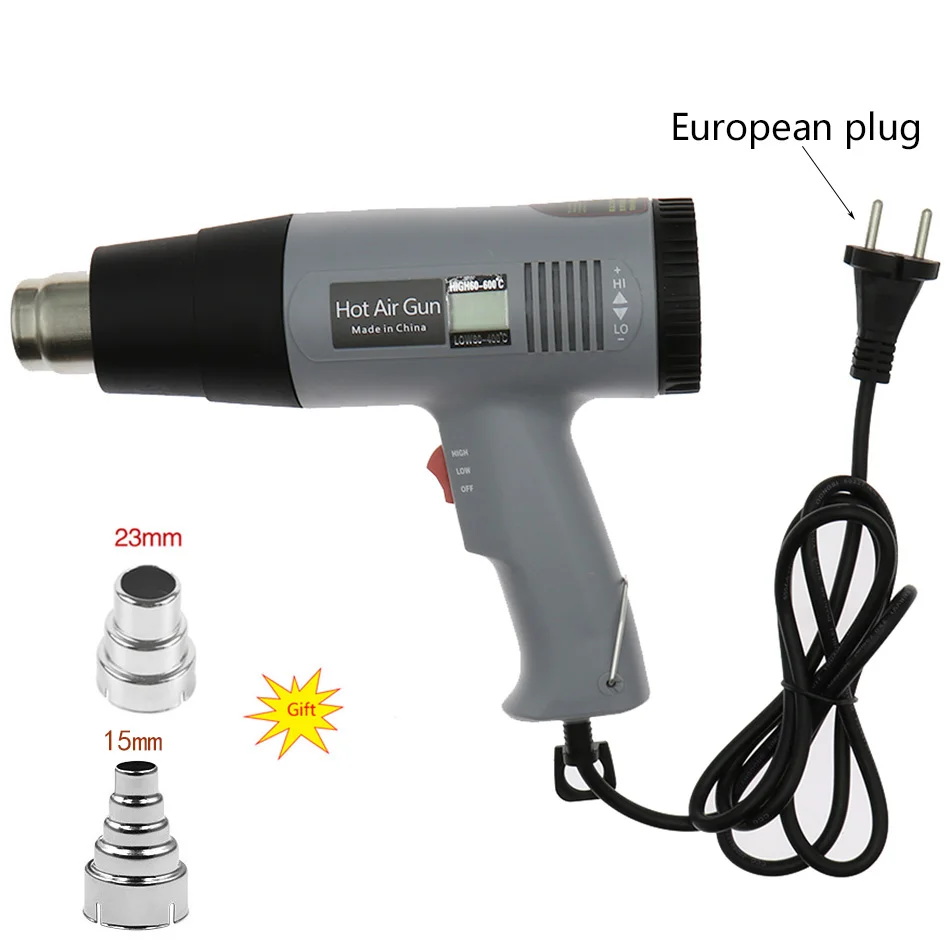 Advanced Hot Air Gun Digital Display Hair Dryer Temperature Regulator Shrink Packaging Automotive Filming Tool 220V
Advanced Hot Air Gun Digital Display Hair Dryer Temperature Regulator Shrink Packaging Automotive Filming Tool 220V