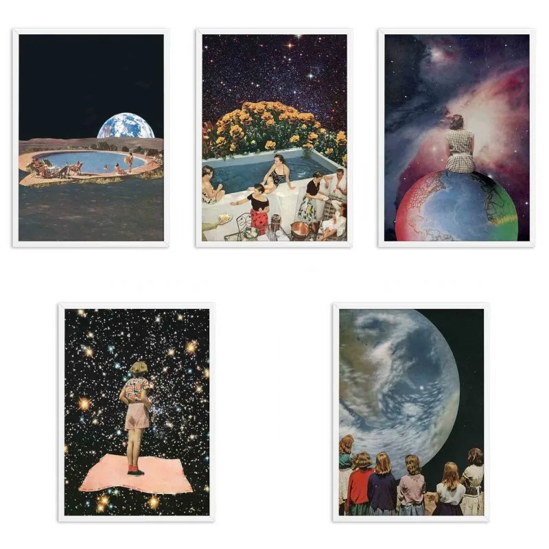 Retro Swimming Pool Poster Print Art Earth Moon Vintage Universe Painting Fantasy Wall Art Canvas Wall Pictures For Living Room
Retro Swimming Pool Poster Print Art Earth Moon Vintage Universe Painting Fantasy Wall Art Canvas Wall Pictures For Living Room