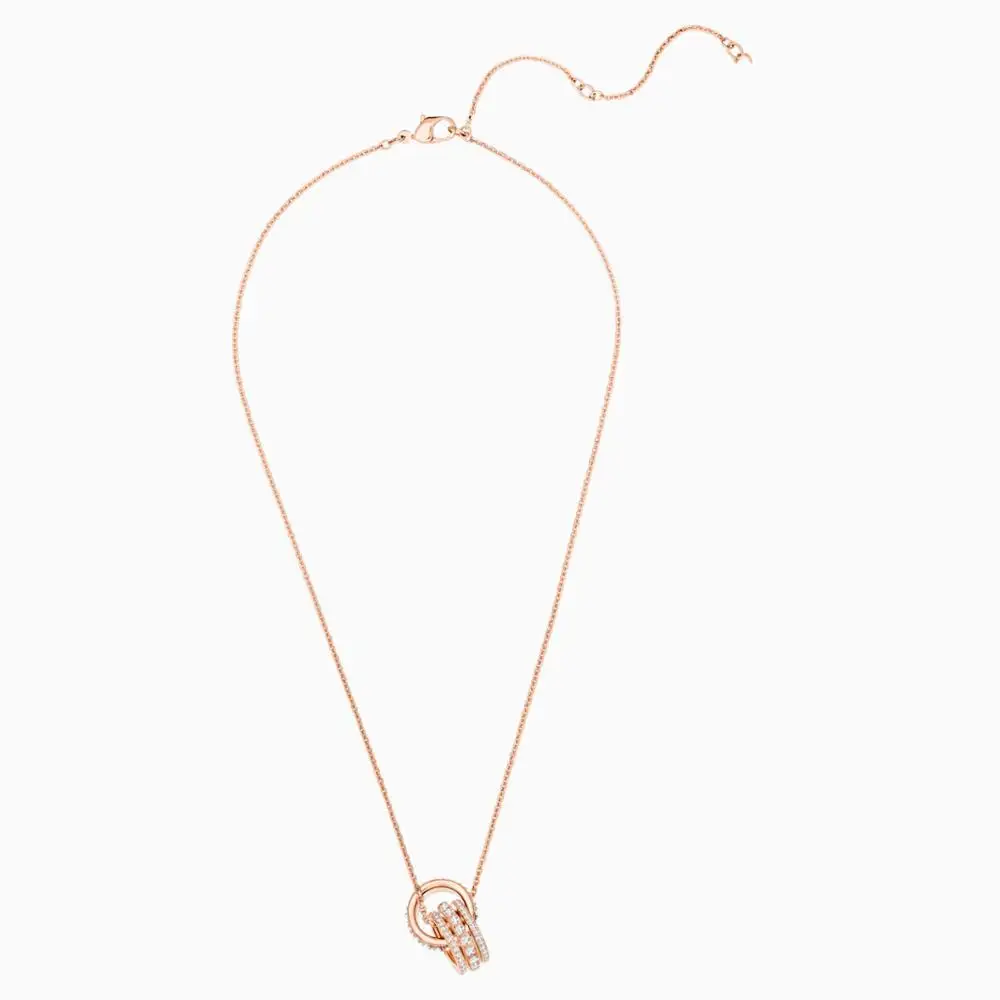 Fashion SWA New Further Pendant Necklace Rose Gold Two Round Interlocking Shaped Pattern Crystal Elegant Female Romantic Gift
Fashion SWA New Further Pendant Necklace Rose Gold Two Round Interlocking Shaped Pattern Crystal Elegant Female Romantic Gift
