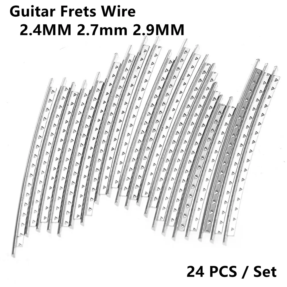 24pcs Guitar Frets Wire Fingerboard Copper-nickel Alloy Silver 2.4MM 2.7mm 2.9MM Luthier Repair Tool For Electric Guitar Bass
24pcs Guitar Frets Wire Fingerboard Copper-nickel Alloy Silver 2.4MM 2.7mm 2.9MM Luthier Repair Tool For Electric Guitar Bass